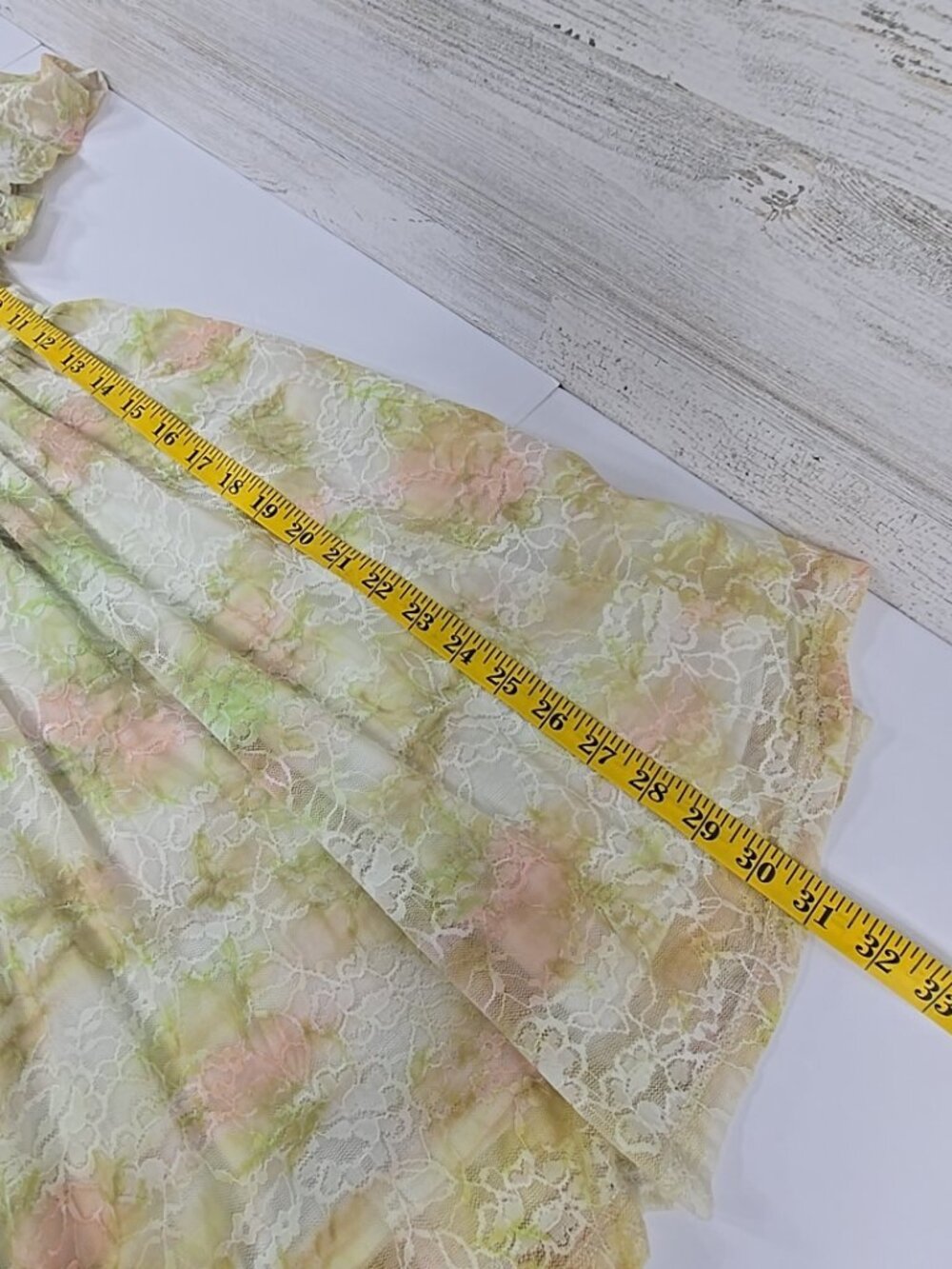 DISNEY PRINCESS Pastel Floral Lace Dress MEDIUM White Trim Fairytale Cottagecore - Picture 14 of 16